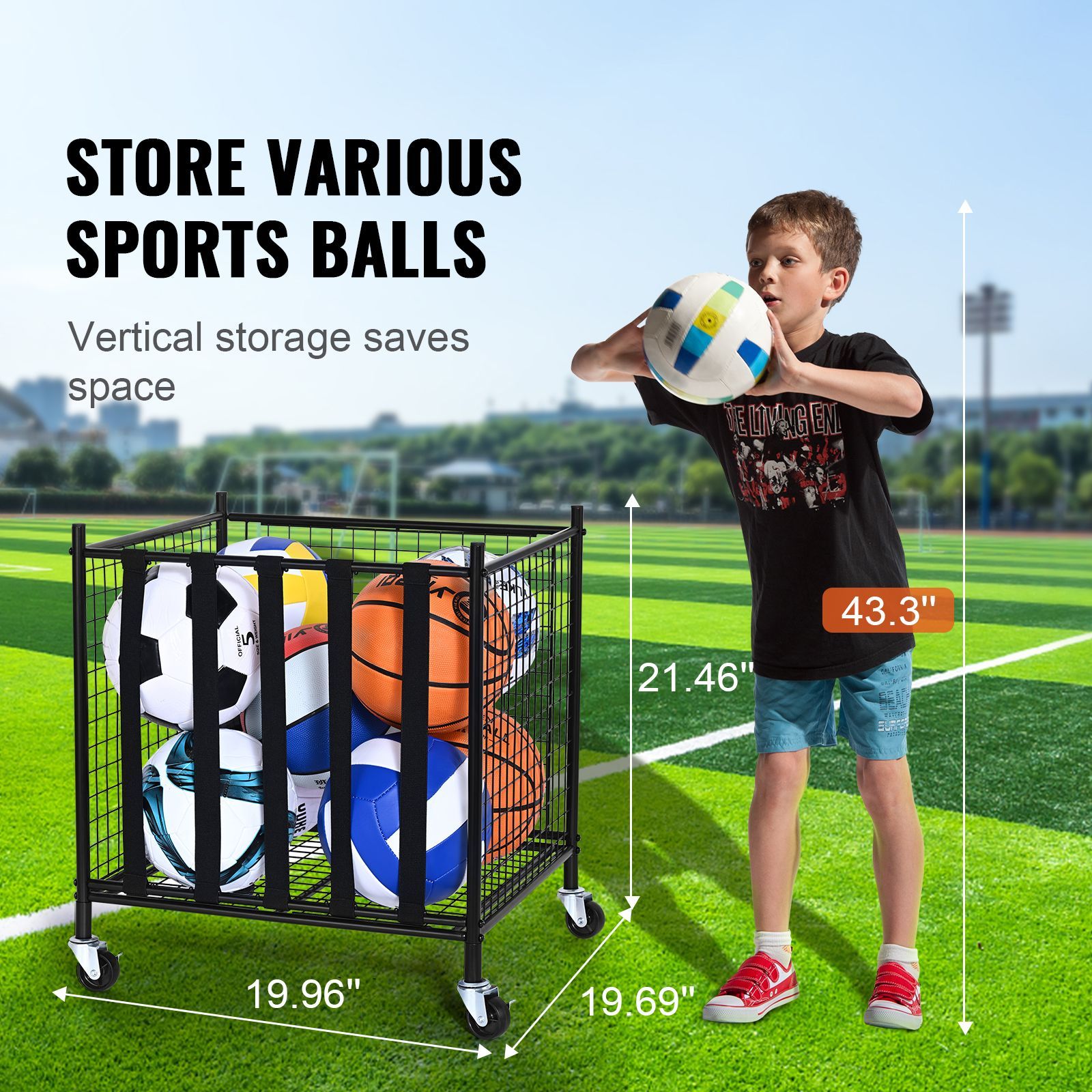 Rolling Sports Ball Storage Ca - Sports Equipment Holder 评论和价格