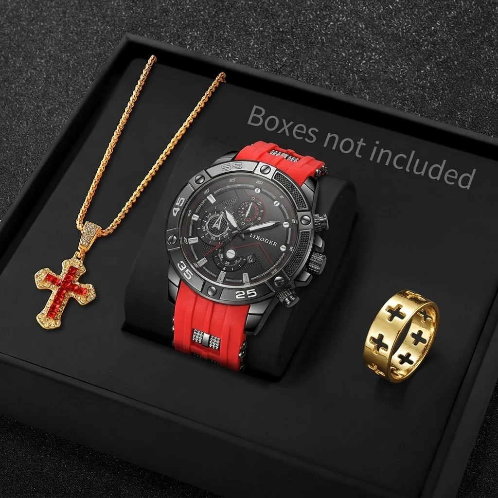 3PCS Fashion Male Sports Watch - Sports Equipment Cabinet 评论和价格
